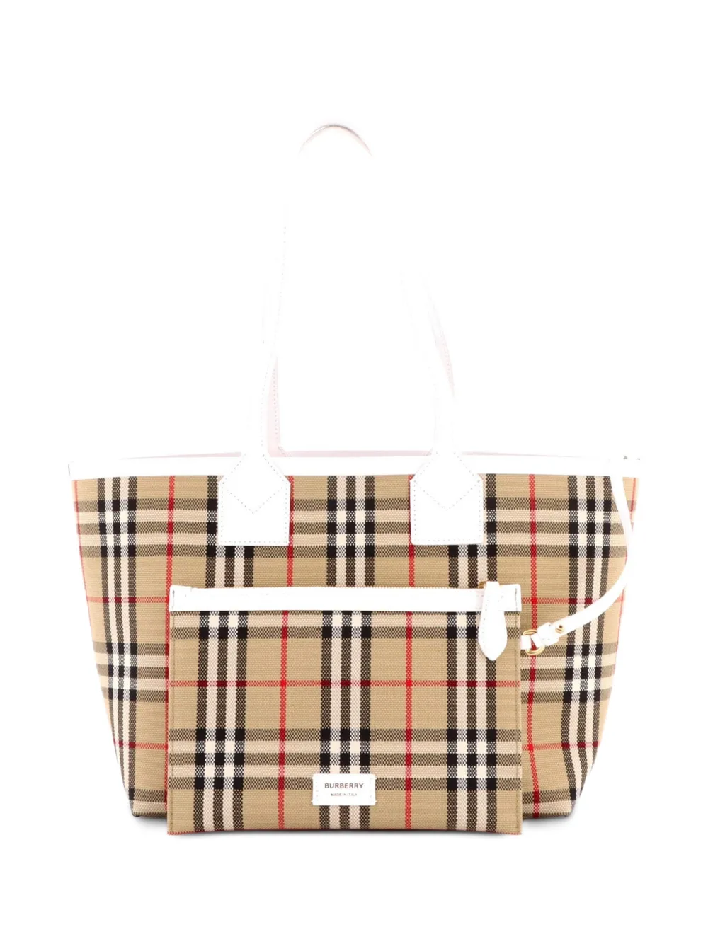 Burberry Pre-Owned Borsa tote London piccola in tela con motivo Vintage Check - Marrone