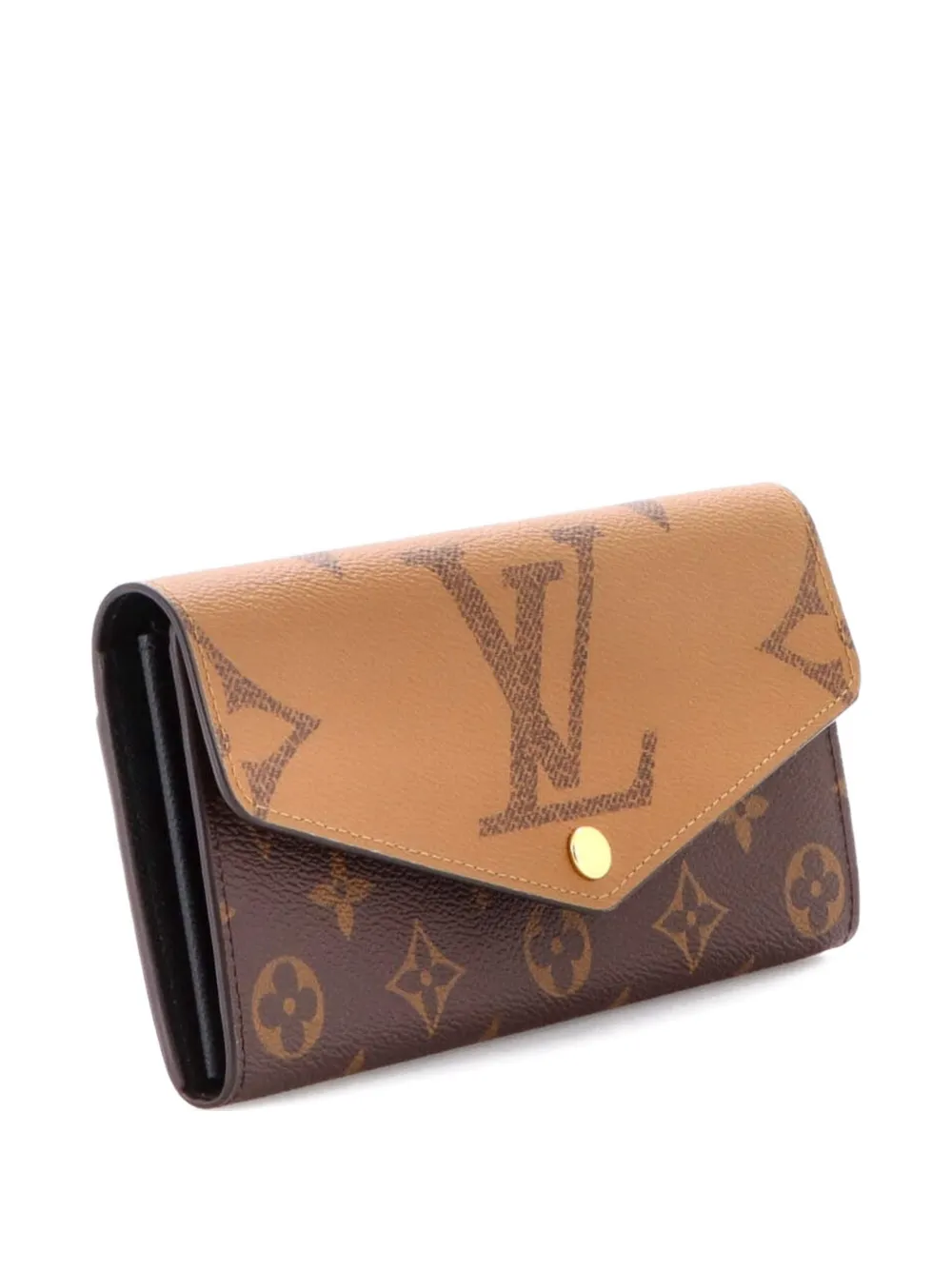  Louis Vuitton Pre-owned Sarah Wallet Nm Reverse Monogram Giant And Monogram Canvas Small Wallets - Brown 