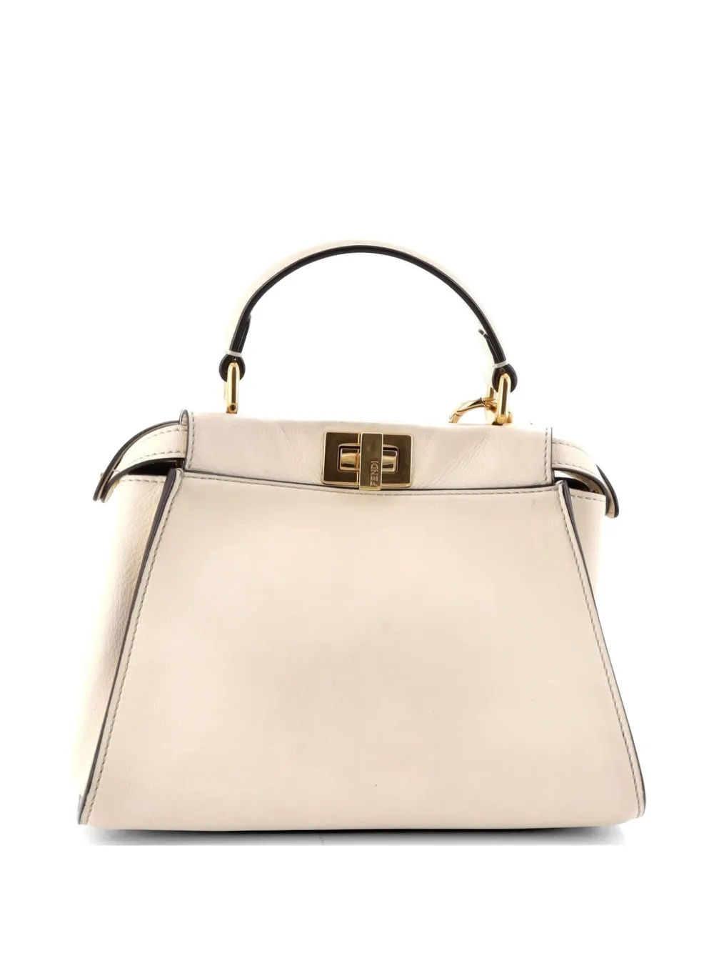  Fendi Pre-owned Peekaboo Iconic Bag Leather Mini Satchel - Neutrals 
