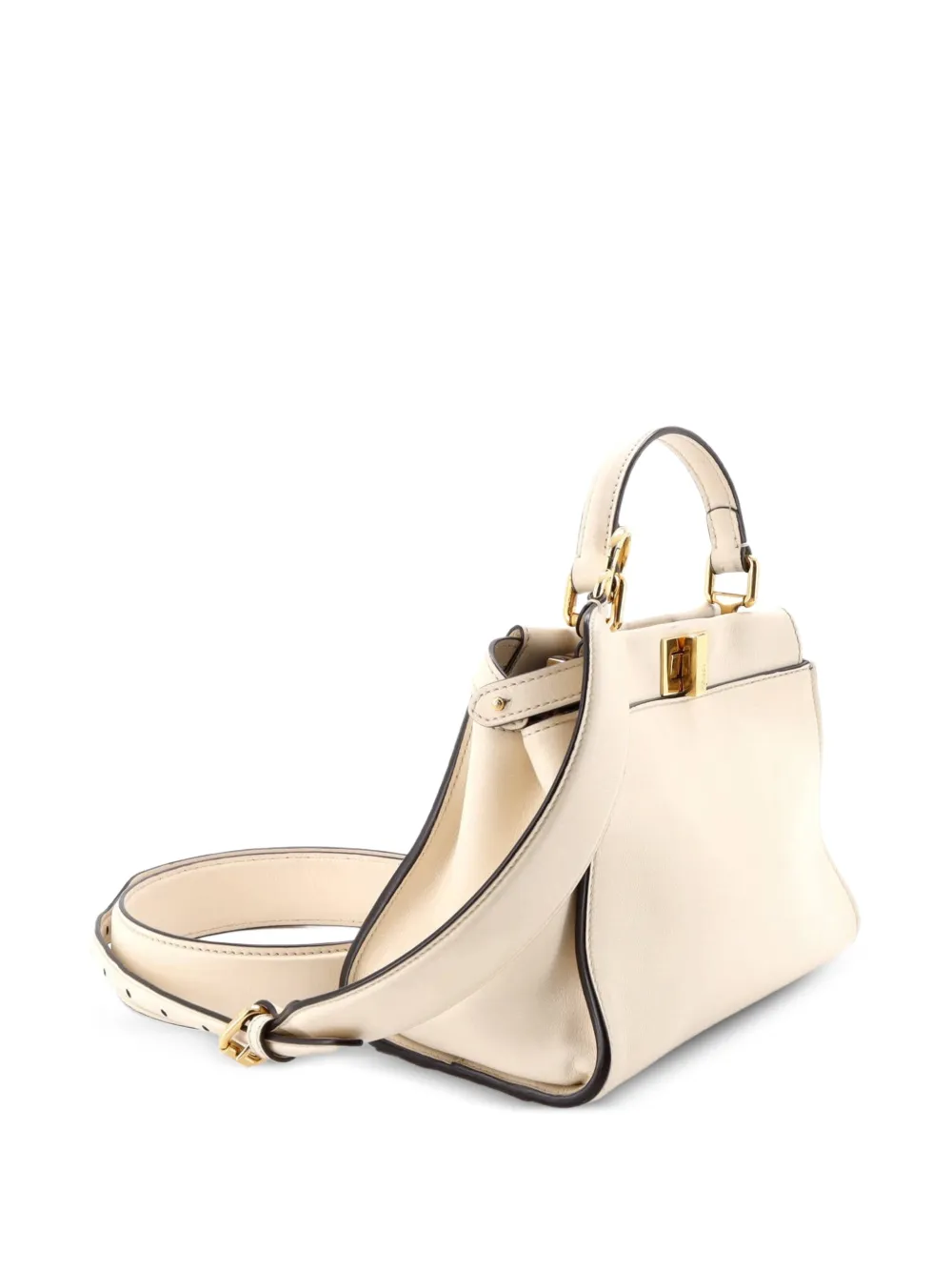  Fendi Pre-owned Peekaboo Iconic Bag Leather Mini Satchel - Neutrals 