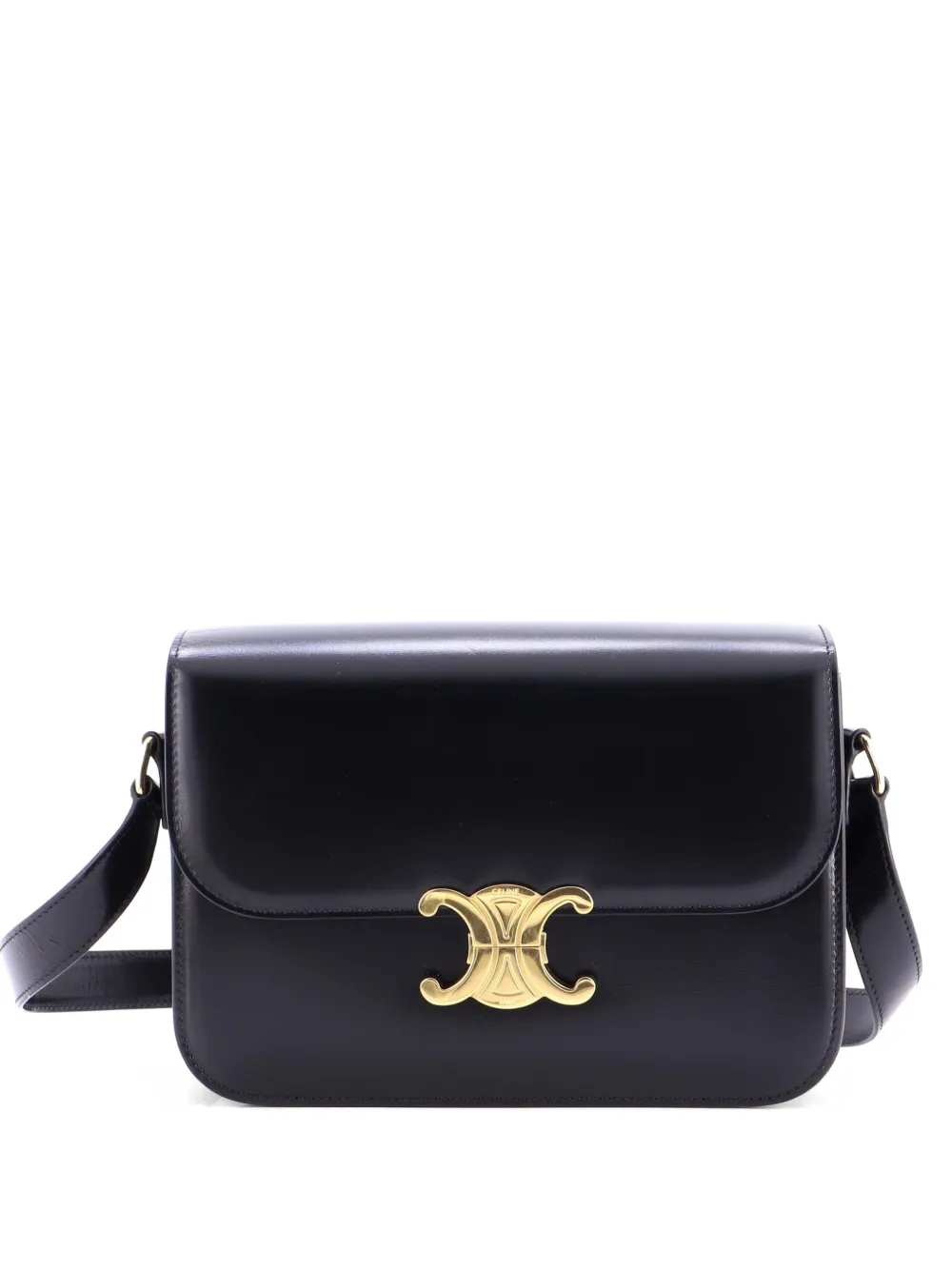 Celine Pre-Owned Triomphe Shoulder Bag Smooth Calfskin Medium crossbody bag - Nero