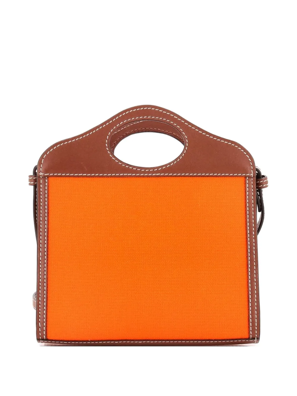 Logo Pocket Canvas With Leather Micro Tote Bag