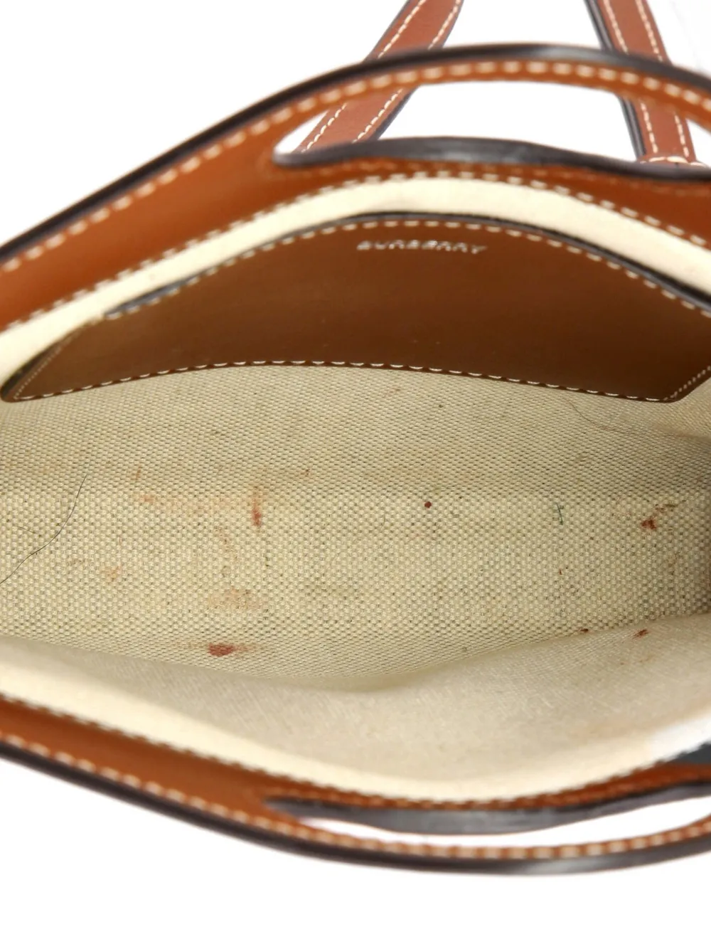 Logo Pocket Canvas With Leather Micro Tote Bag