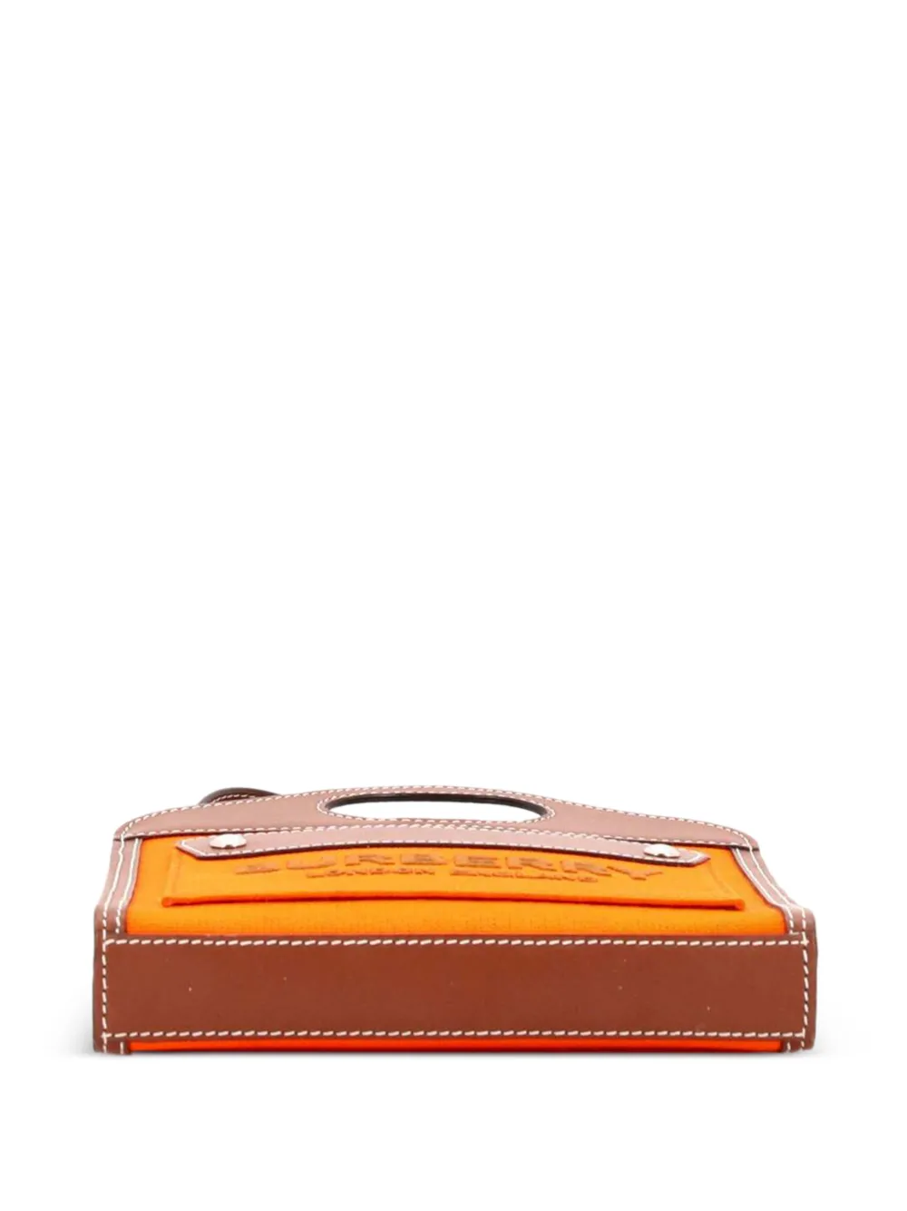 Logo Pocket Canvas With Leather Micro Tote Bag
