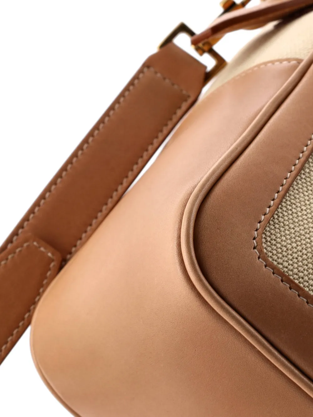 Supple Camera Top Handle Bag Canvas And Leather Satchel