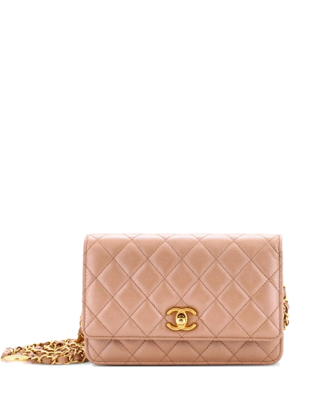CHANEL Pre-Owned Fit For You Wallet on Chain Quilted Iridescent Caviar crossbody bag - Toni neutri