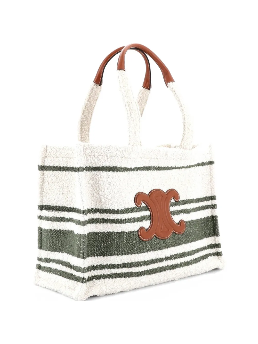 Celine Pre-Owned Cabas Thais Striped Fabric Large tote bag - Verde