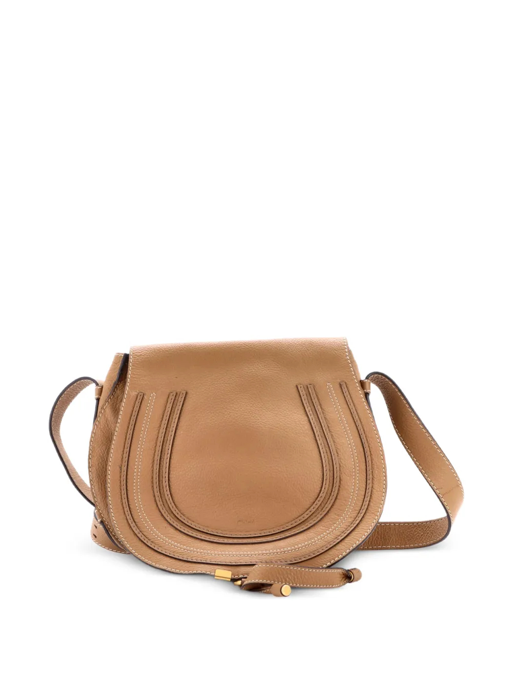 Chloé Pre-Owned Marcie Saddle Bag Leather Medium crossbody bag - Marrone