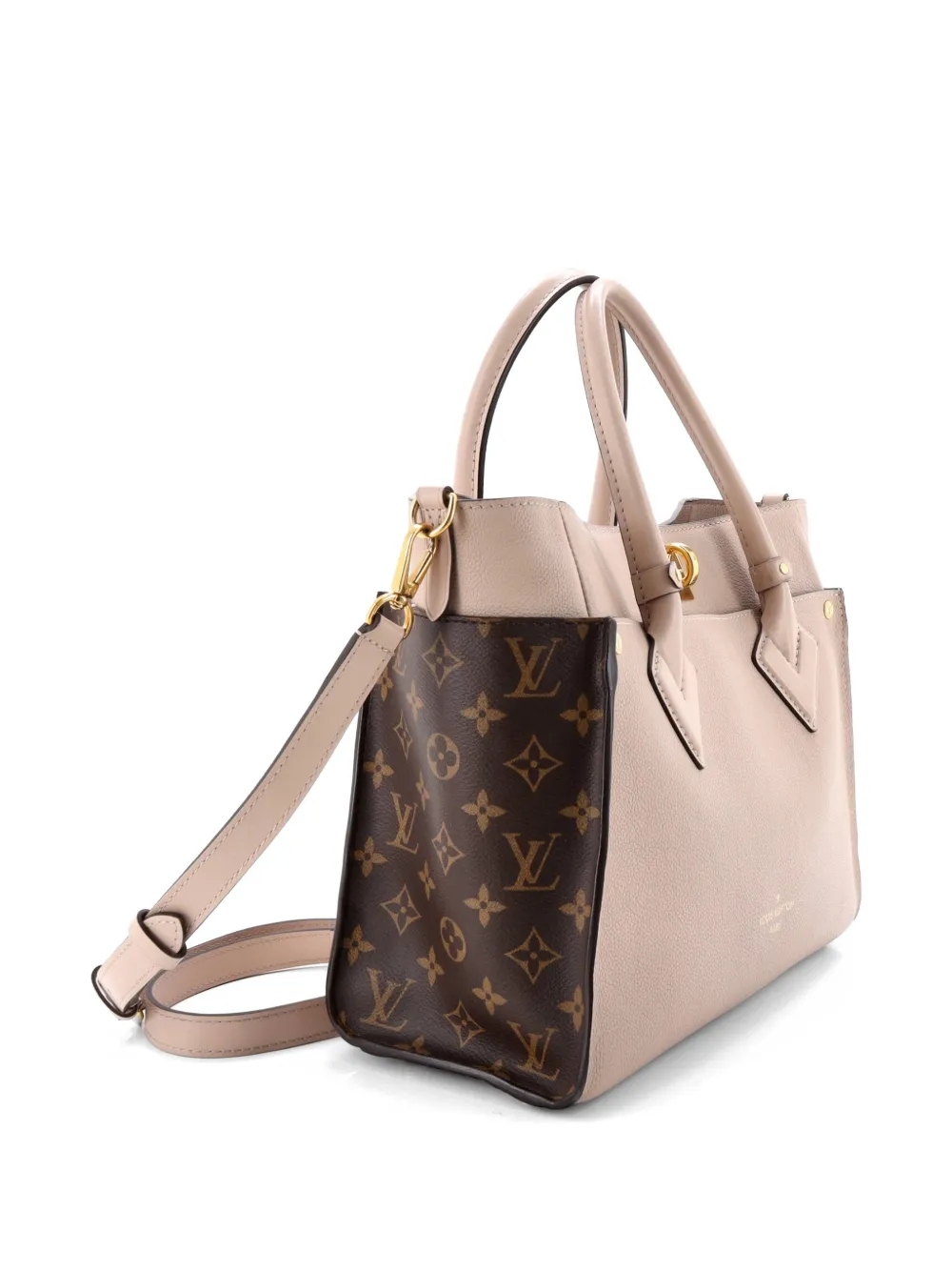 Louis Vuitton Pre-Owned On My Side Leather With Monogram Canvas MM