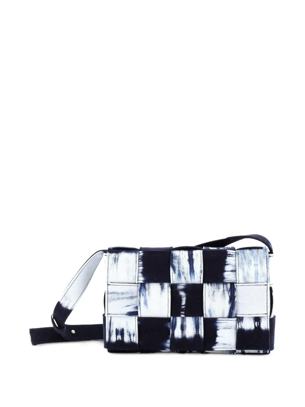 Bottega Veneta Pre-Owned Cassette Crossbody Bag Maxi Intrecciato Tie Dye Denim shoulder bag - Blu