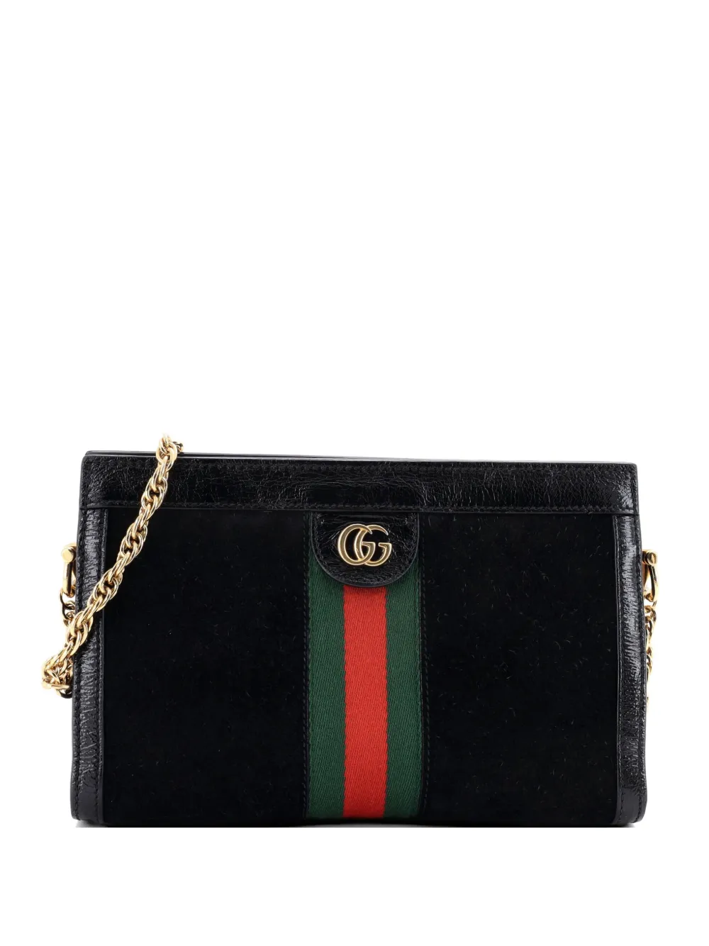 Gucci Pre-Owned Ophidia Chain Suede Small shoulder bag - Nero