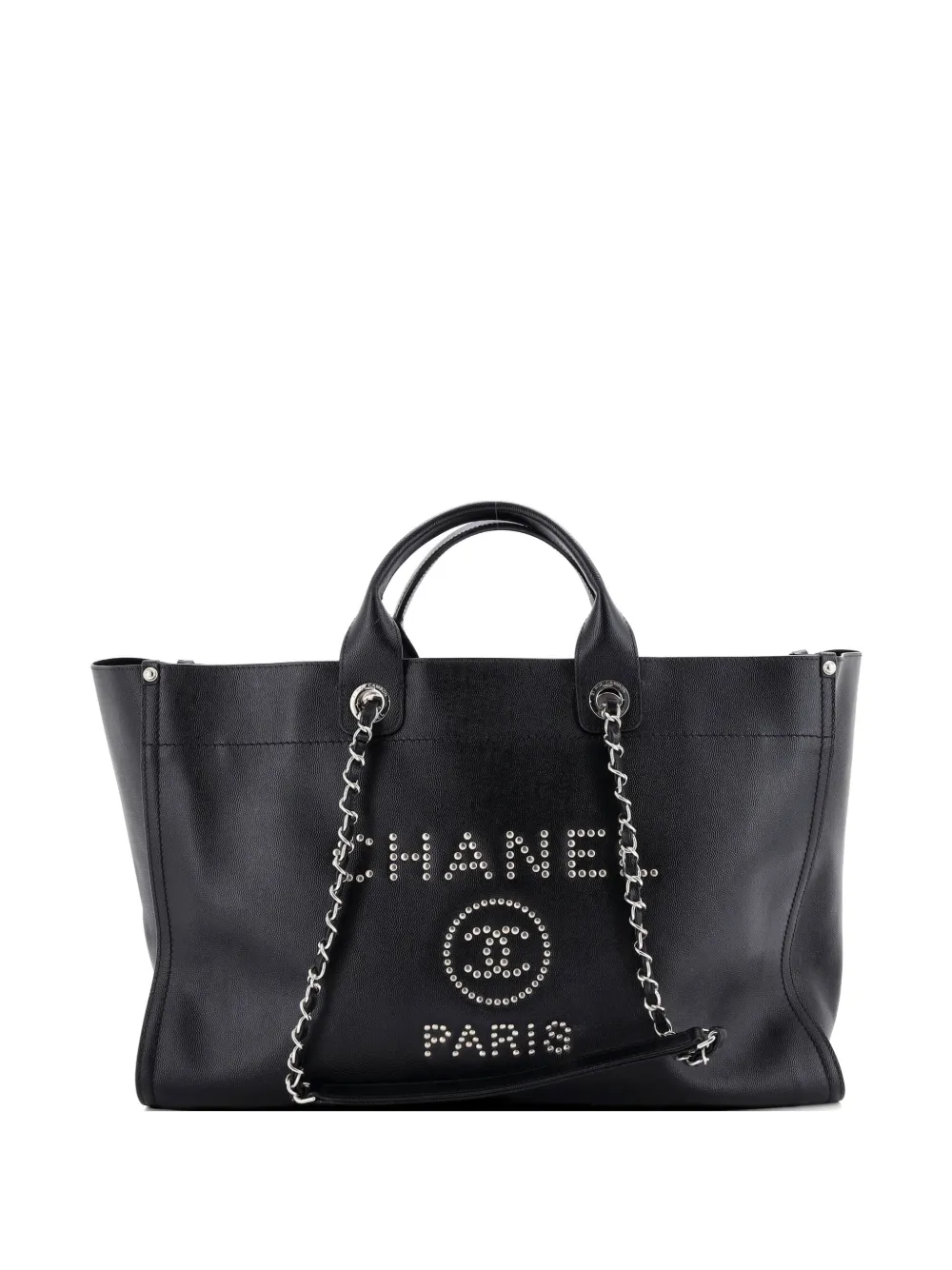 CHANEL Pre-Owned Deauville Studded Caviar Large tote bag - Nero