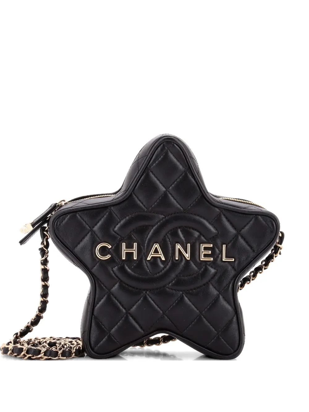 CHANEL Pre-Owned CC Walk of Fame Star Bag Quilted Lambskin crossbody bag - Nero