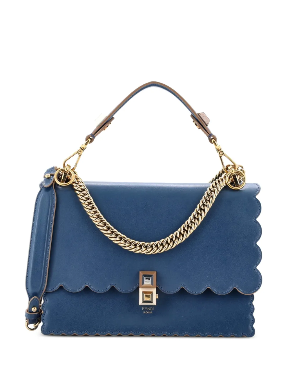 Fendi Pre-Owned Kan I Bag Leather Medium shoulder bag - Blu