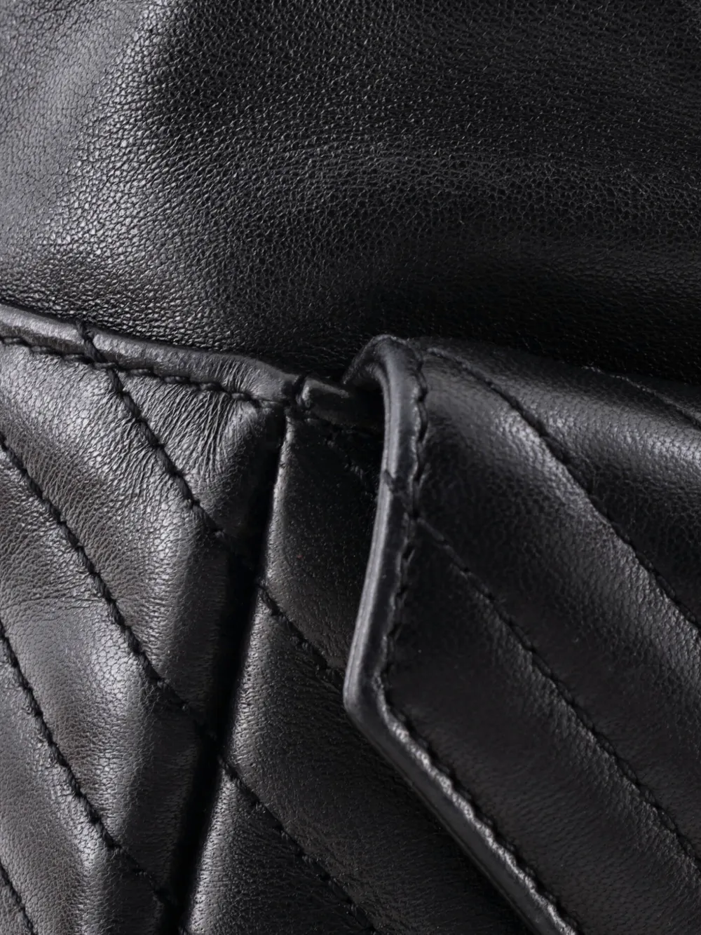 Joe Matelasse Chevron Leather Mini Bucket Bag