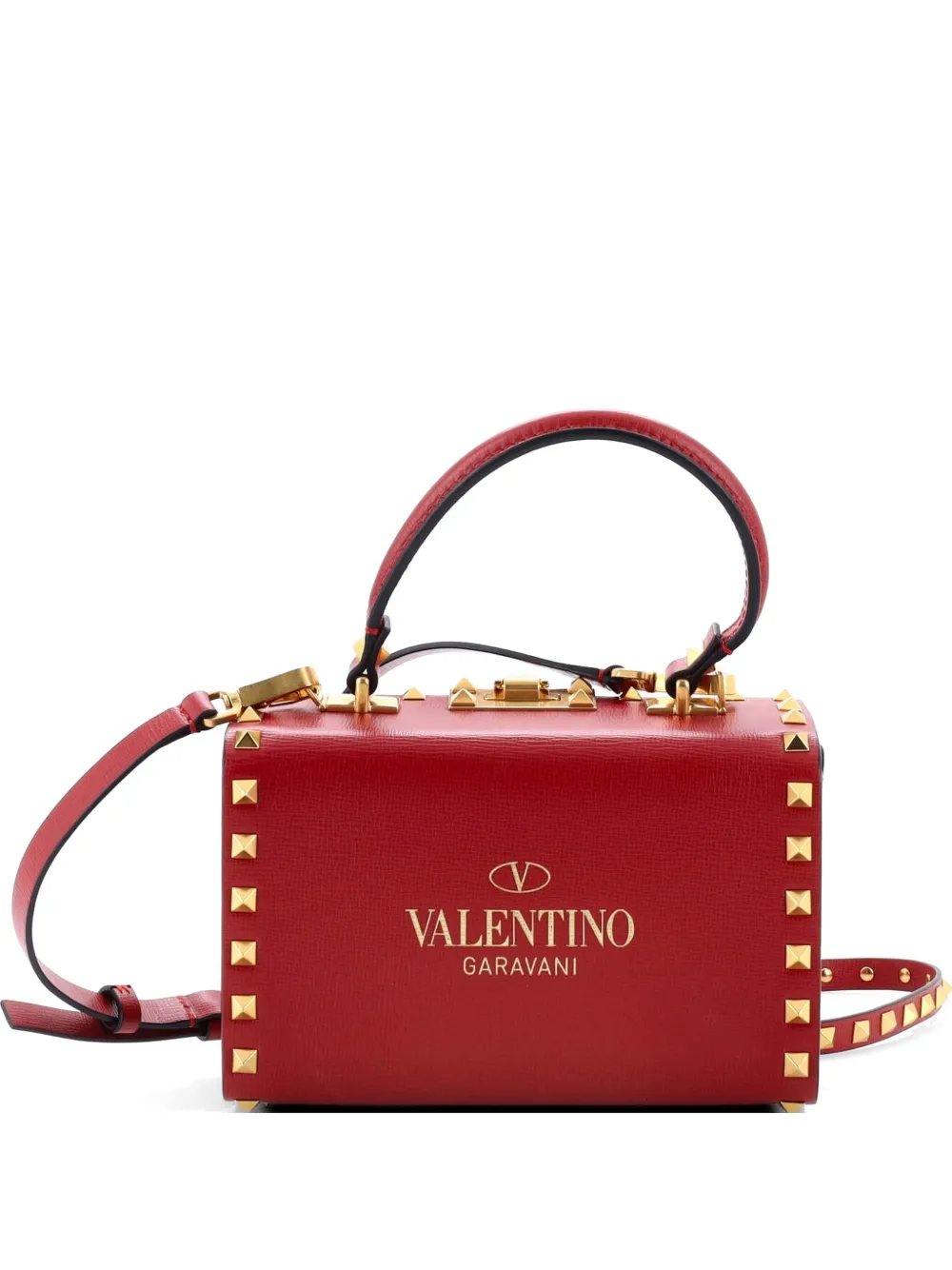 Valentino Garavani Pre-Owned Rockstud Alcove Box Bag Leather satchel - Rosso