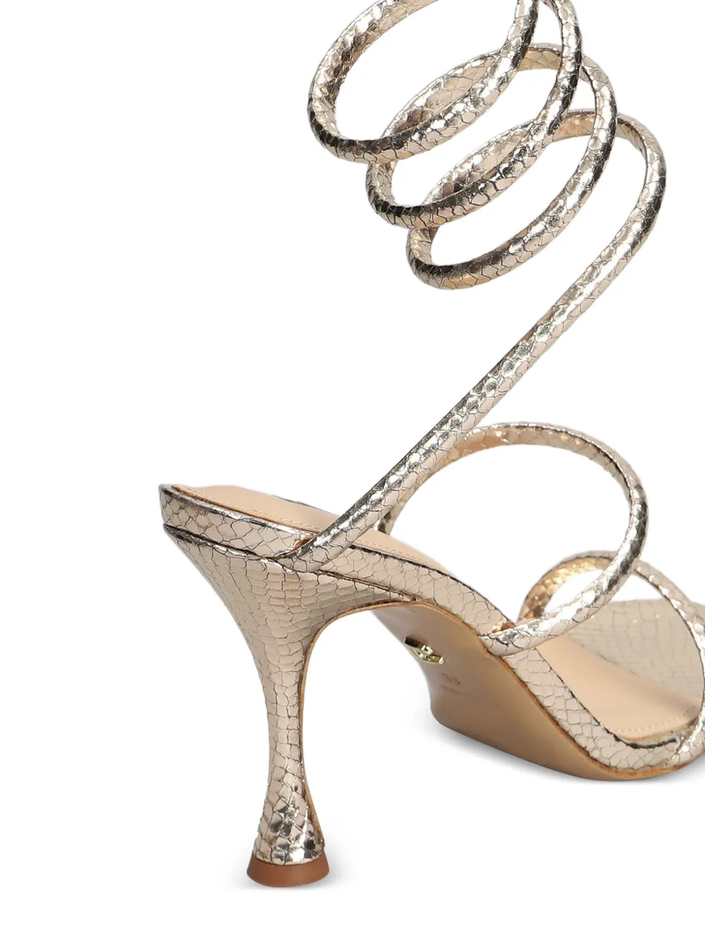 Lola Cruz Greta 95 sandalen met spiraalvormige bandjes Metallic