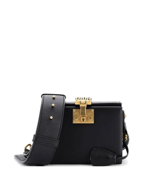 Dior Pre-owned Dioraddict Lockbox Bag Leather Small Crossbody Bag in Black