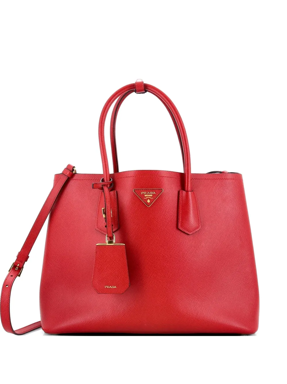 Prada Pre-Owned Cuir Double Saffiano Leather Large tote bag - Rosso