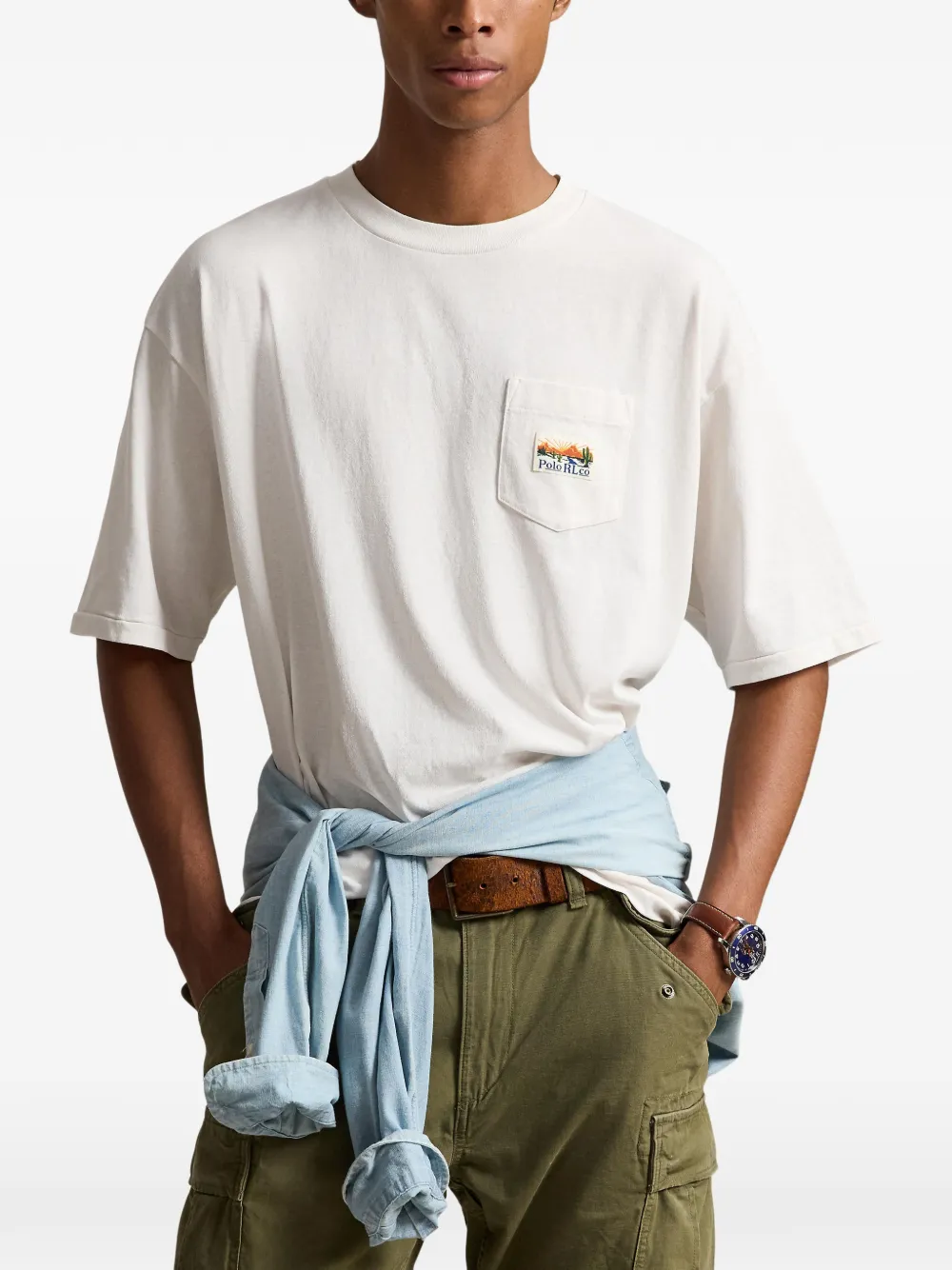 Polo Ralph Lauren Ruimvallend jersey T-shirt met grafische print Wit