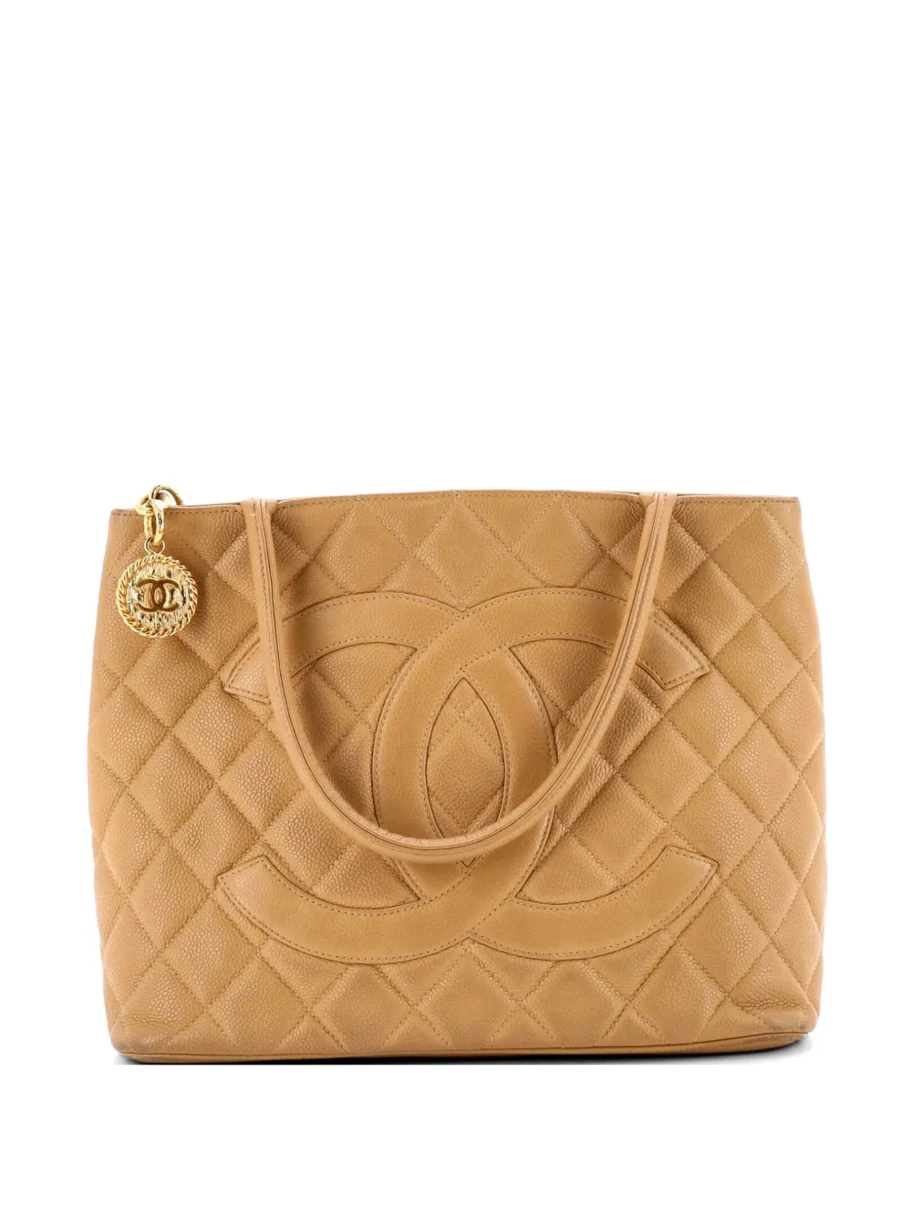 CHANEL Pre-Owned Medallion Quilted Caviar tote bag - Toni neutri