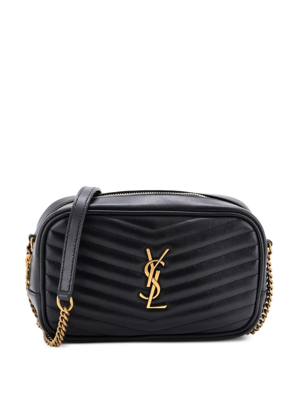Saint Laurent Pre-Owned Lou Camera Bag Matelasse Chevron Leather Mini crossbody bag - Nero