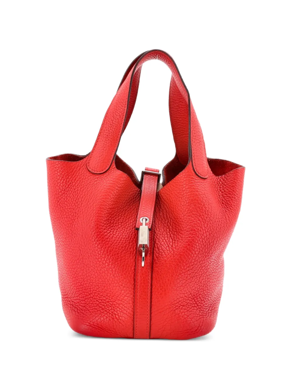 Hermès Pre-Owned Picotin Lock Bag Clemence PM bucket bag - Rosso
