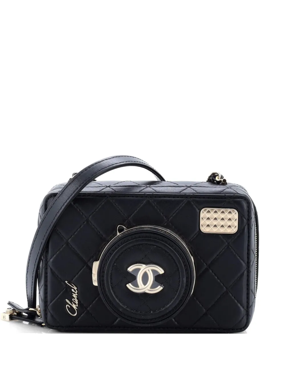 CHANEL Pre-Owned Coco Click Camera Bag Quilted Lambskin crossbody bag - Nero