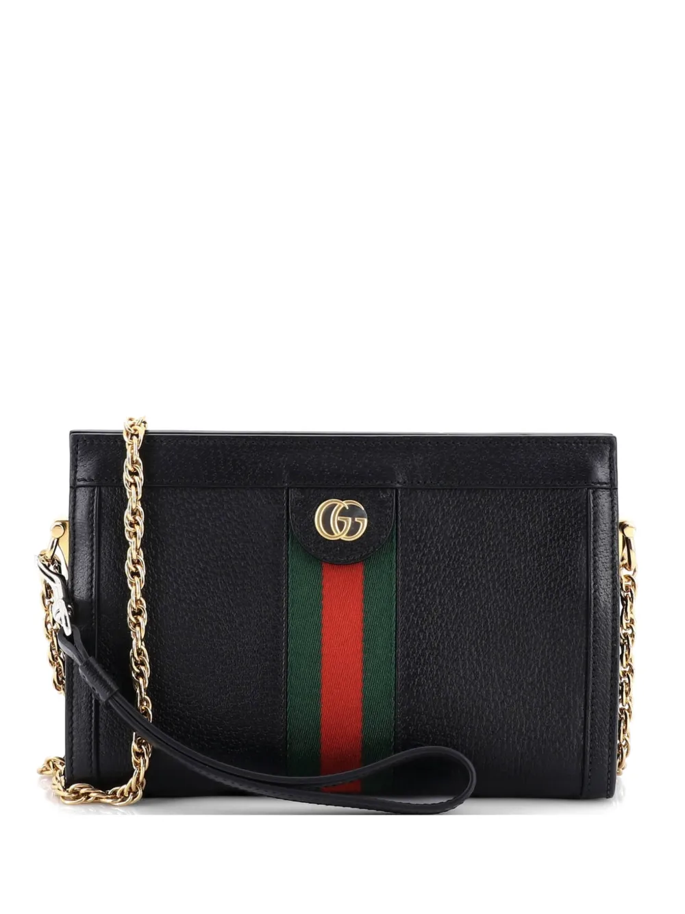 Gucci Pre-Owned Ophidia Chain Shoulder Bag Leather Small crossbody bag - Nero