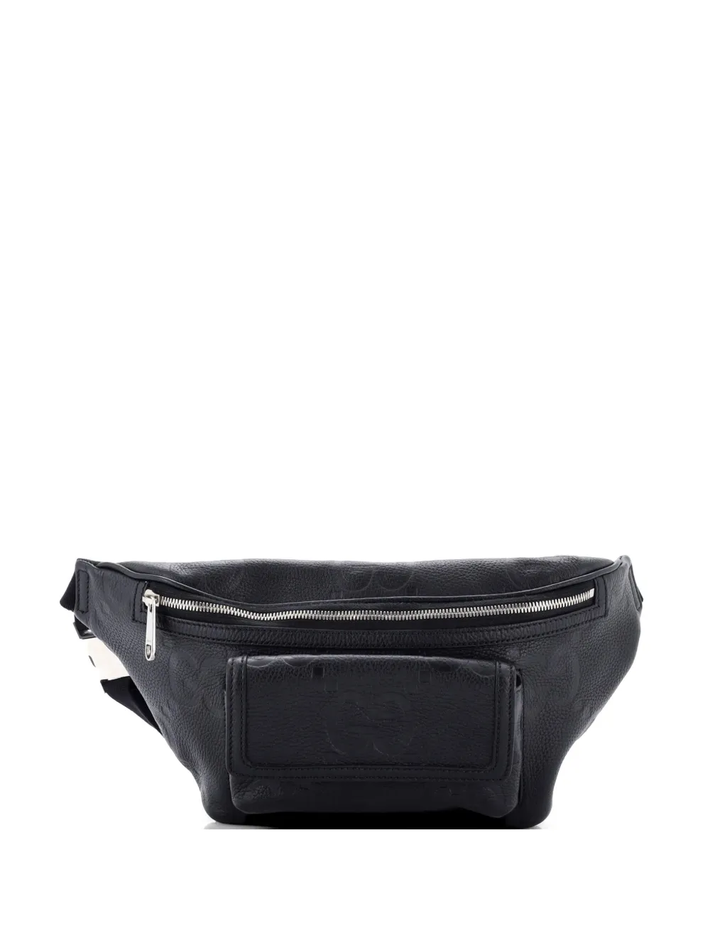 Gucci Pre-Owned Front Pocket Jumbo GG Embossed Leather belt bag - Nero