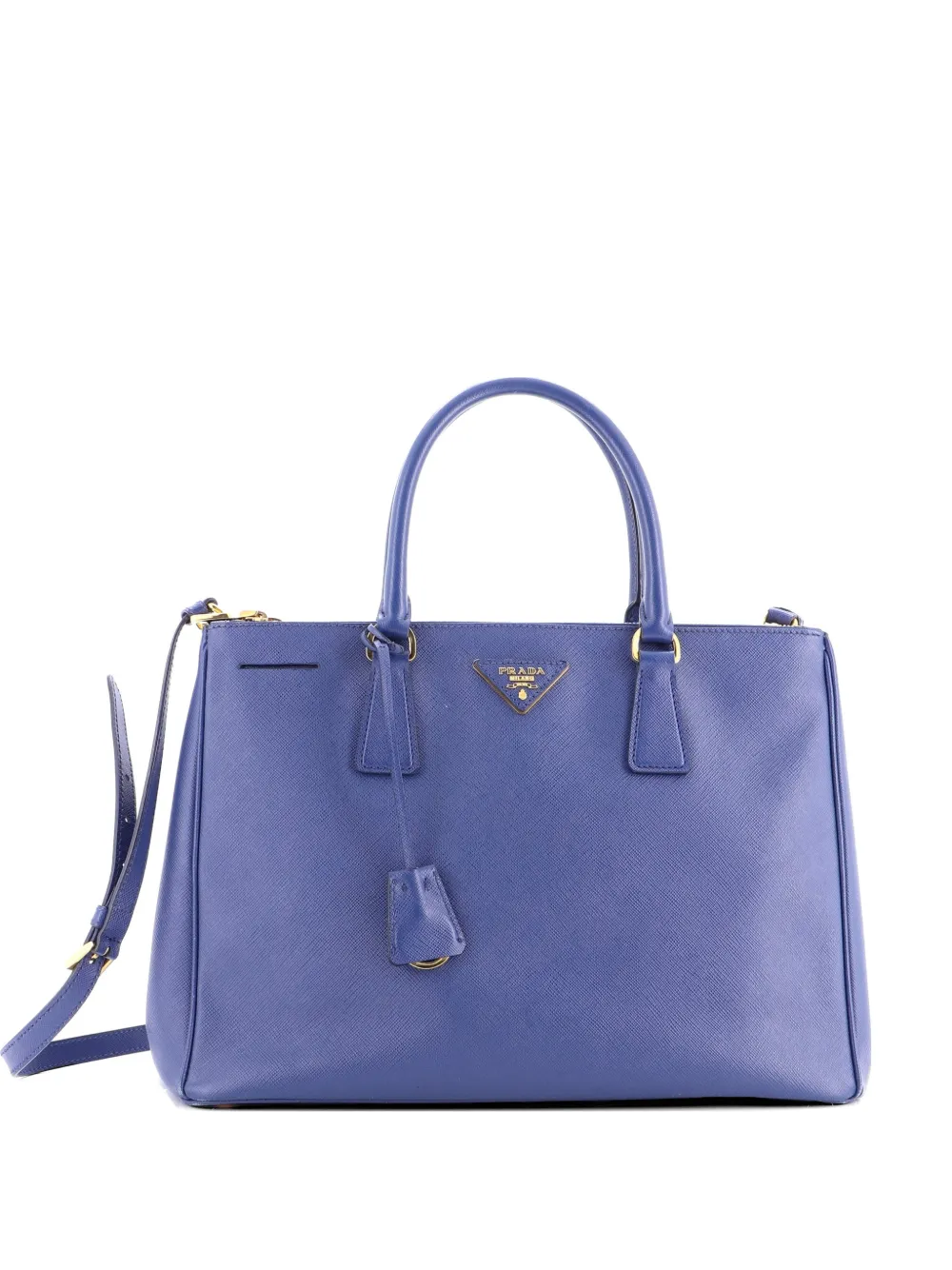 Prada Pre-Owned Double Zip Lux Saffiano Leather Large tote bag - Blu