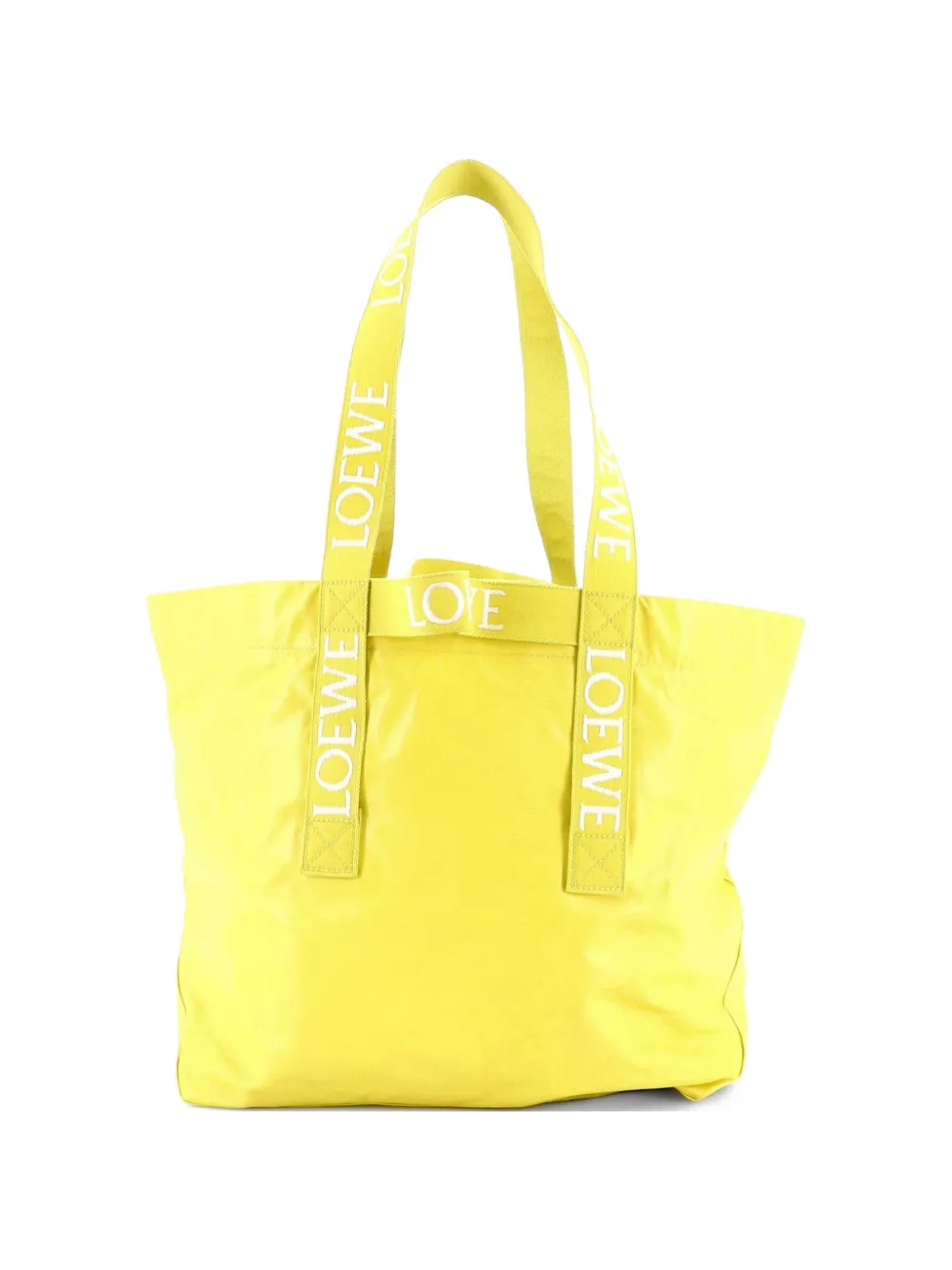 Loewe Pre-Owned Fold Logo Strap Leather Large tote bag - Giallo