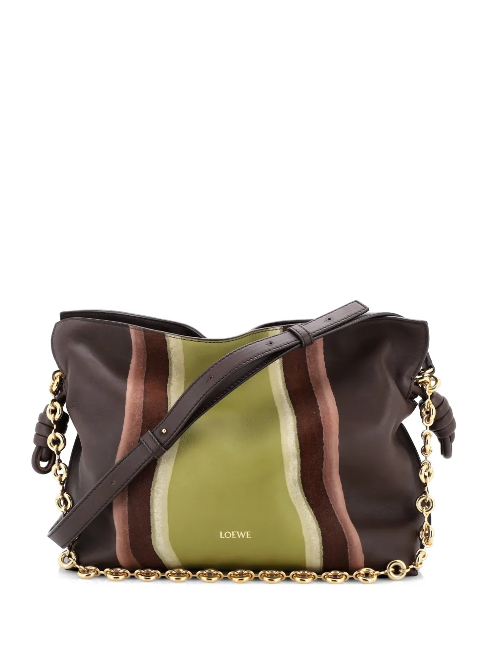 Loewe Pre-Owned Flamenco Surplus Knot Donut Chain Clutch Landscape Printed Leather Medium shoulder bag - Multicolore