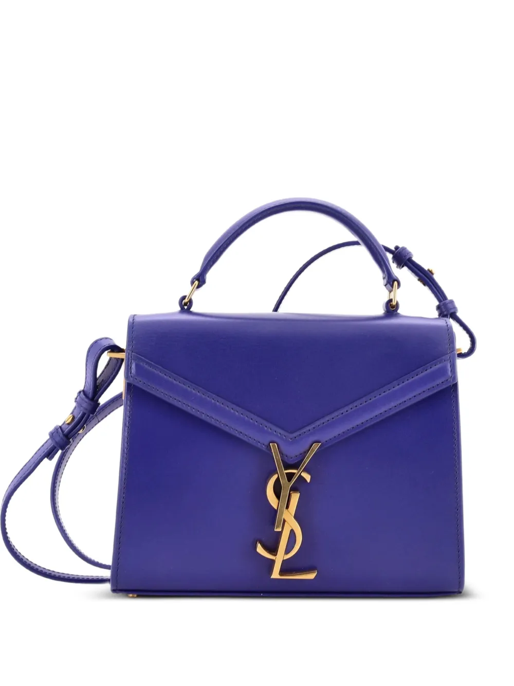 Saint Laurent Pre-Owned Cassandra Top Handle Bag Leather Mini shoulder bag - Blau