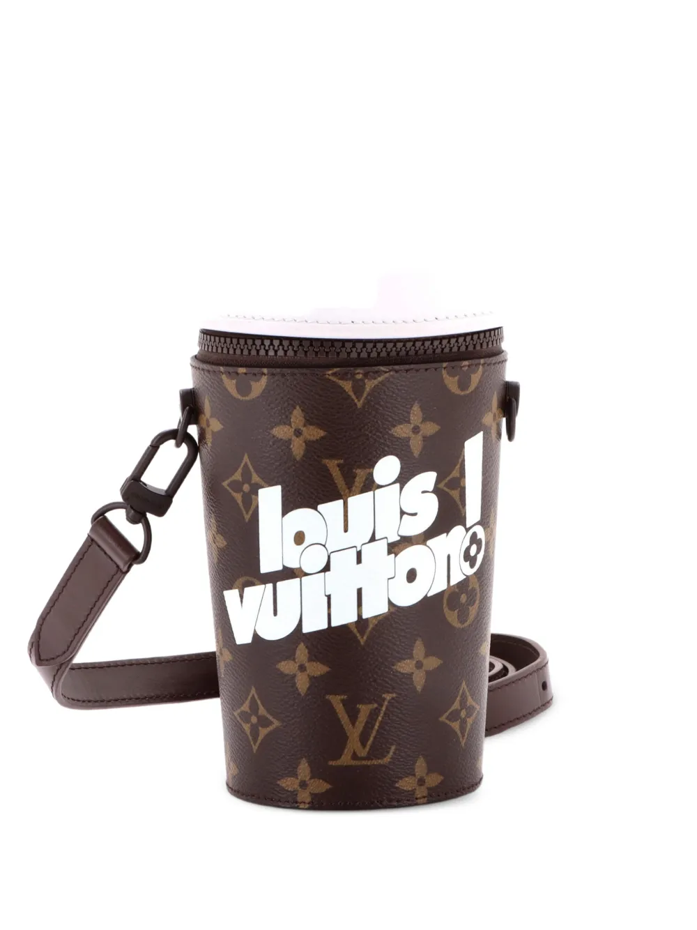Louis Vuitton Pre-Owned Coffee Cup Convertible Pouch Everyday Signature Vintage Monogram Canvas crossbody bag - Marrone