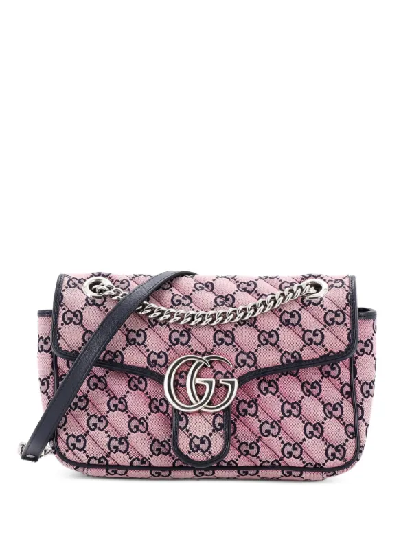 Gucci Pre-Owned GGマーモント フラップ ダイアゴナル キルティング GG 