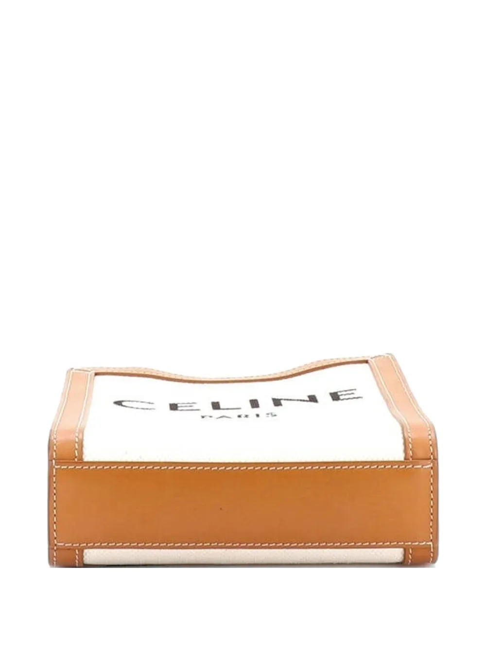 Celine Pre-Owned Vertical Cabas Canvas with Leather Mini tote bag - Marrone