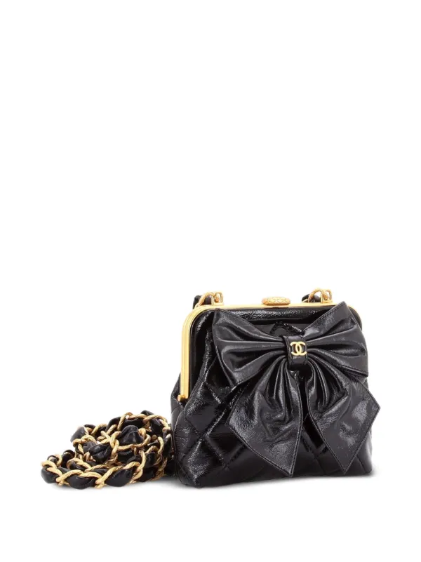 CHANEL Pre-Owned リボン フレームクラッチ ウィズチェーン マトラッセ