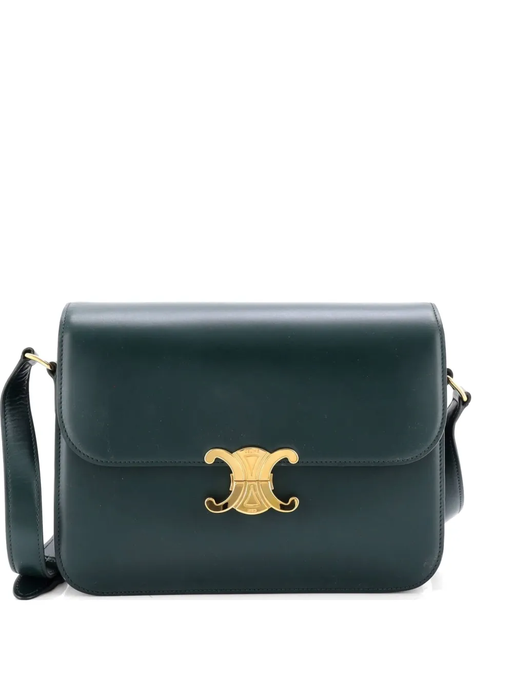 Celine Pre-Owned Triomphe Shoulder Bag Smooth Calfskin Large crossbody bag - Verde