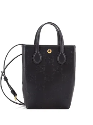 Gucci Pre-Owned バーティカル GG エンボス レザー ミニ ハンドバッグ