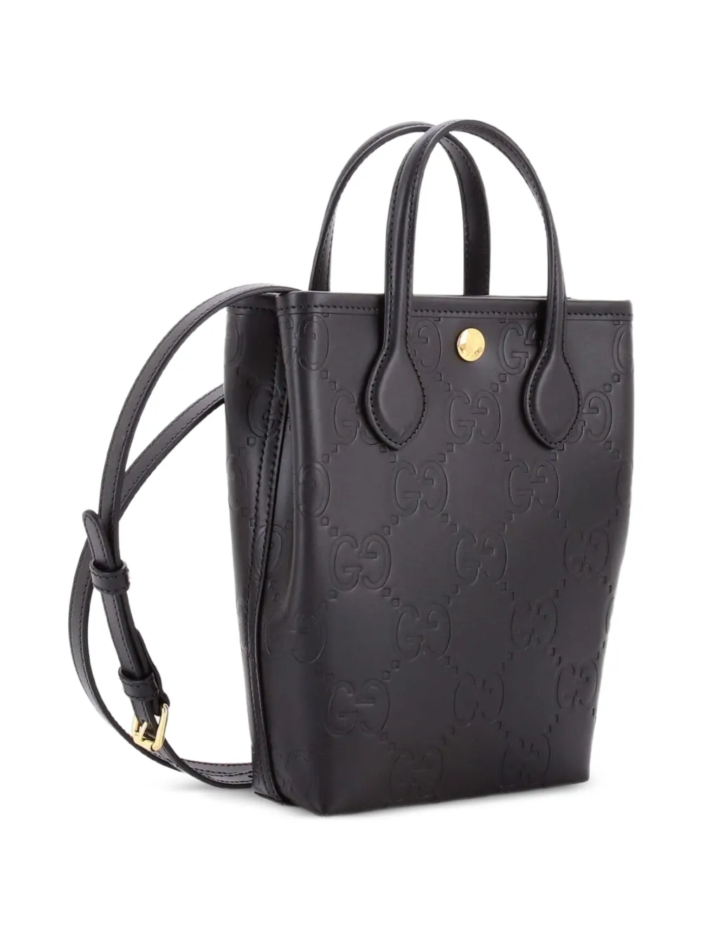 Gucci Pre-Owned バーティカル GG エンボス レザー ミニ ハンドバッグ