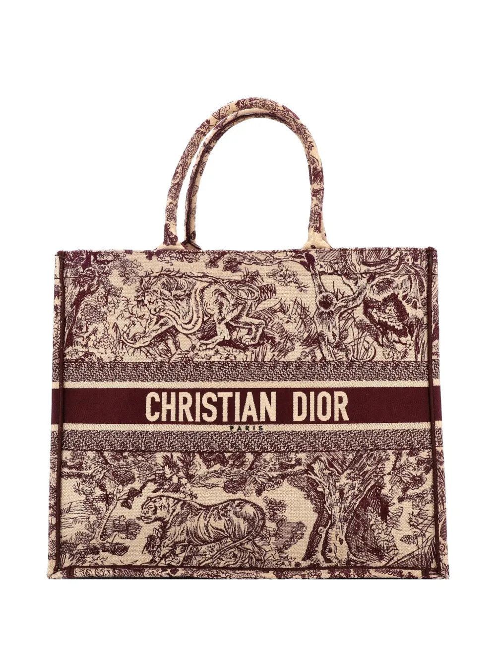 Christian Dior Pre-Owned Book Embroidered Canvas Large tote bag - Rot