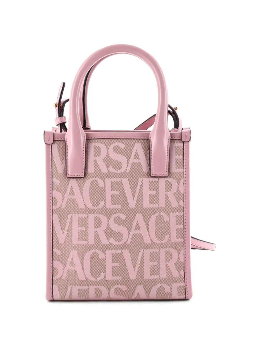 La Medusa All Over Logo Canvas Mini Tote Bag