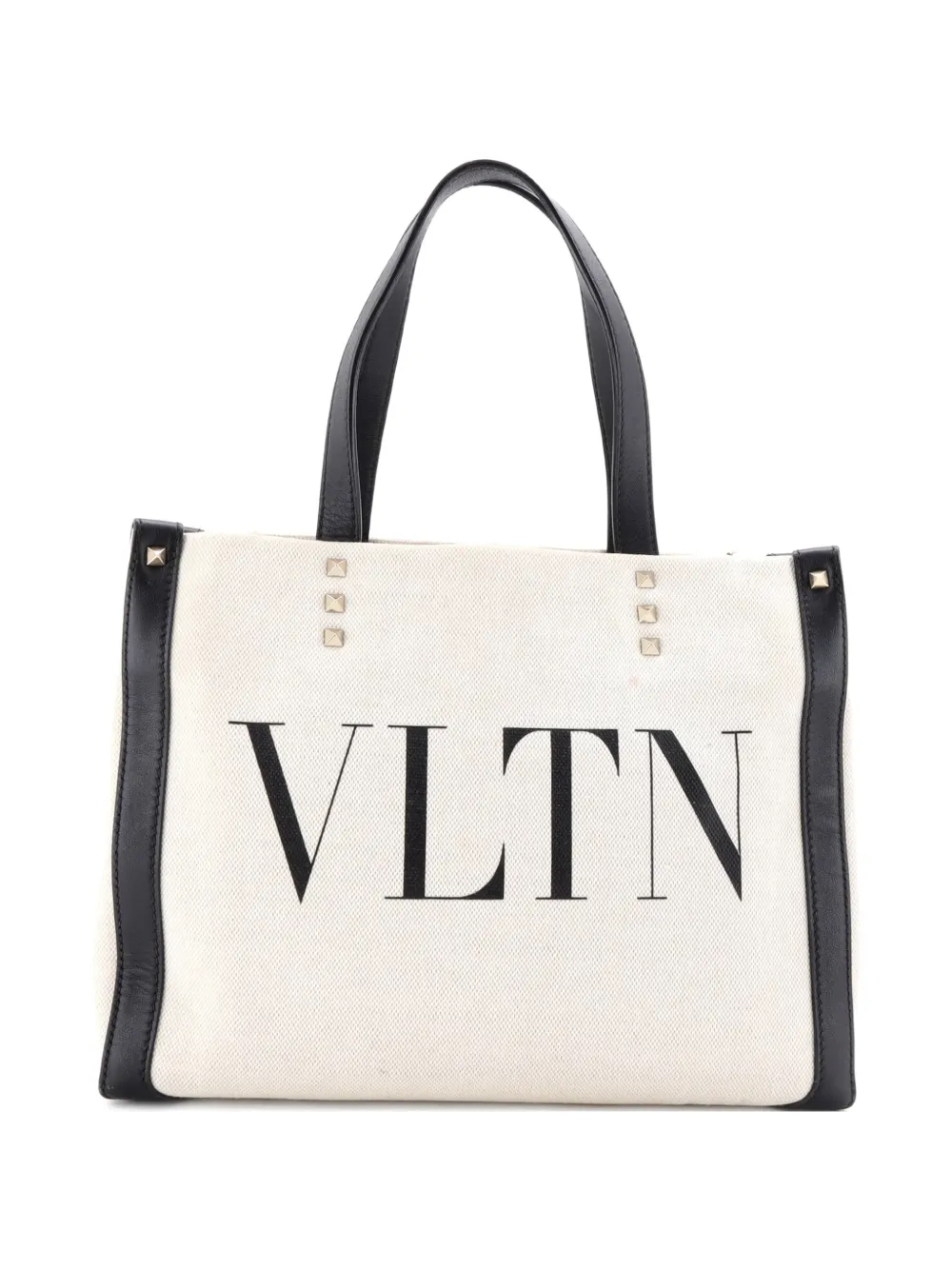 Valentino Garavani Pre-Owned Grande Plage VLTN Canvas Medium tote bag - Bianco