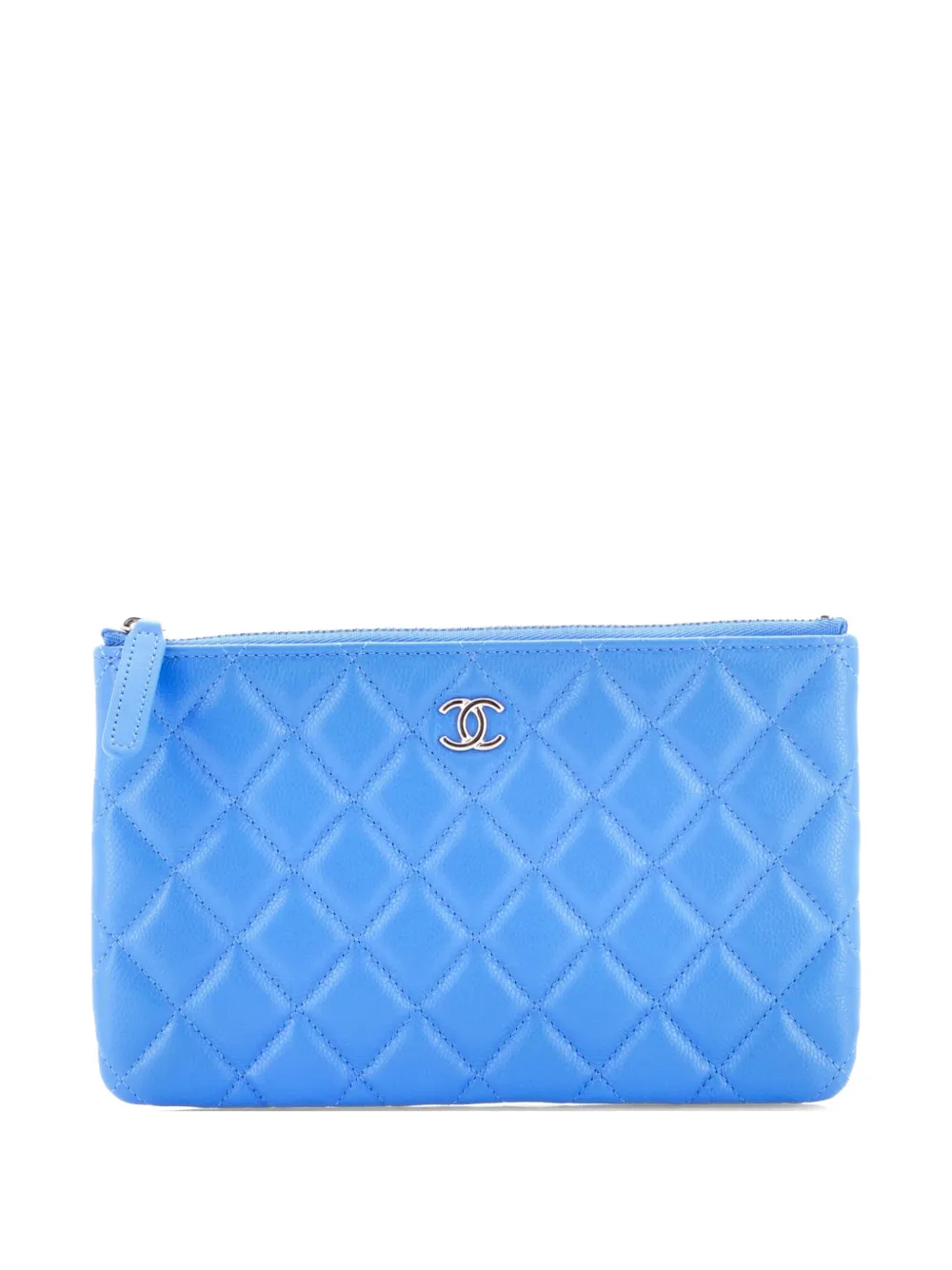 CHANEL Pre-Owned O Case Quilted Caviar Small clutch bag - Blu