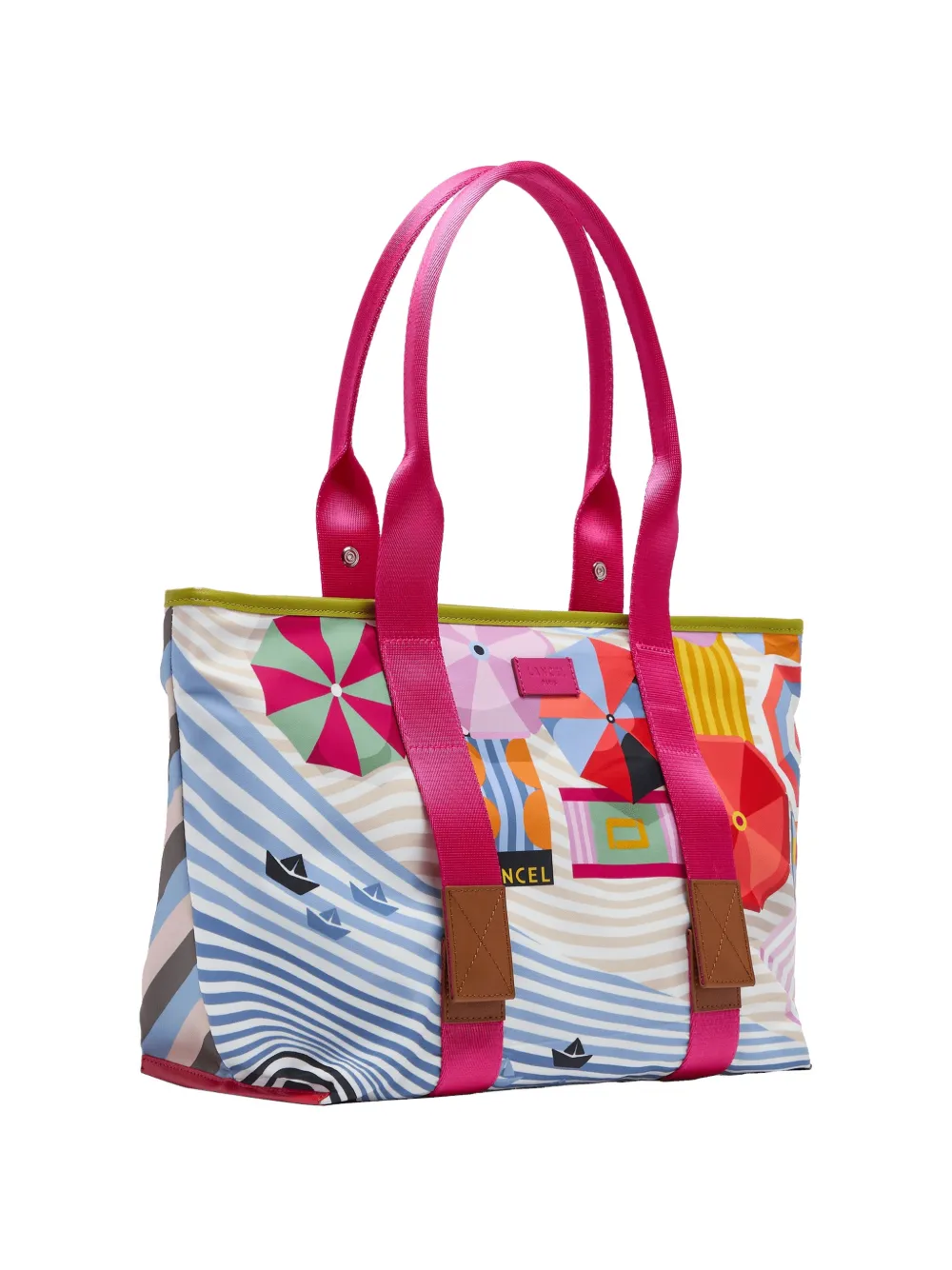  Lancel Medium Mistral Rollable Print Tote Bag - Blue 