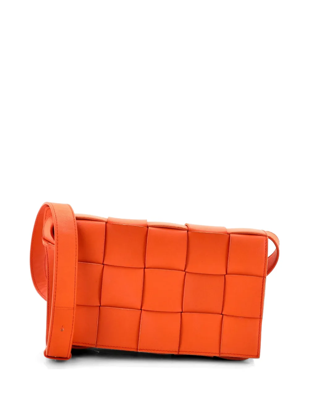 Bottega Veneta Pre-Owned Cassette Maxi Intrecciato Leather Small crossbody bag - Arancione