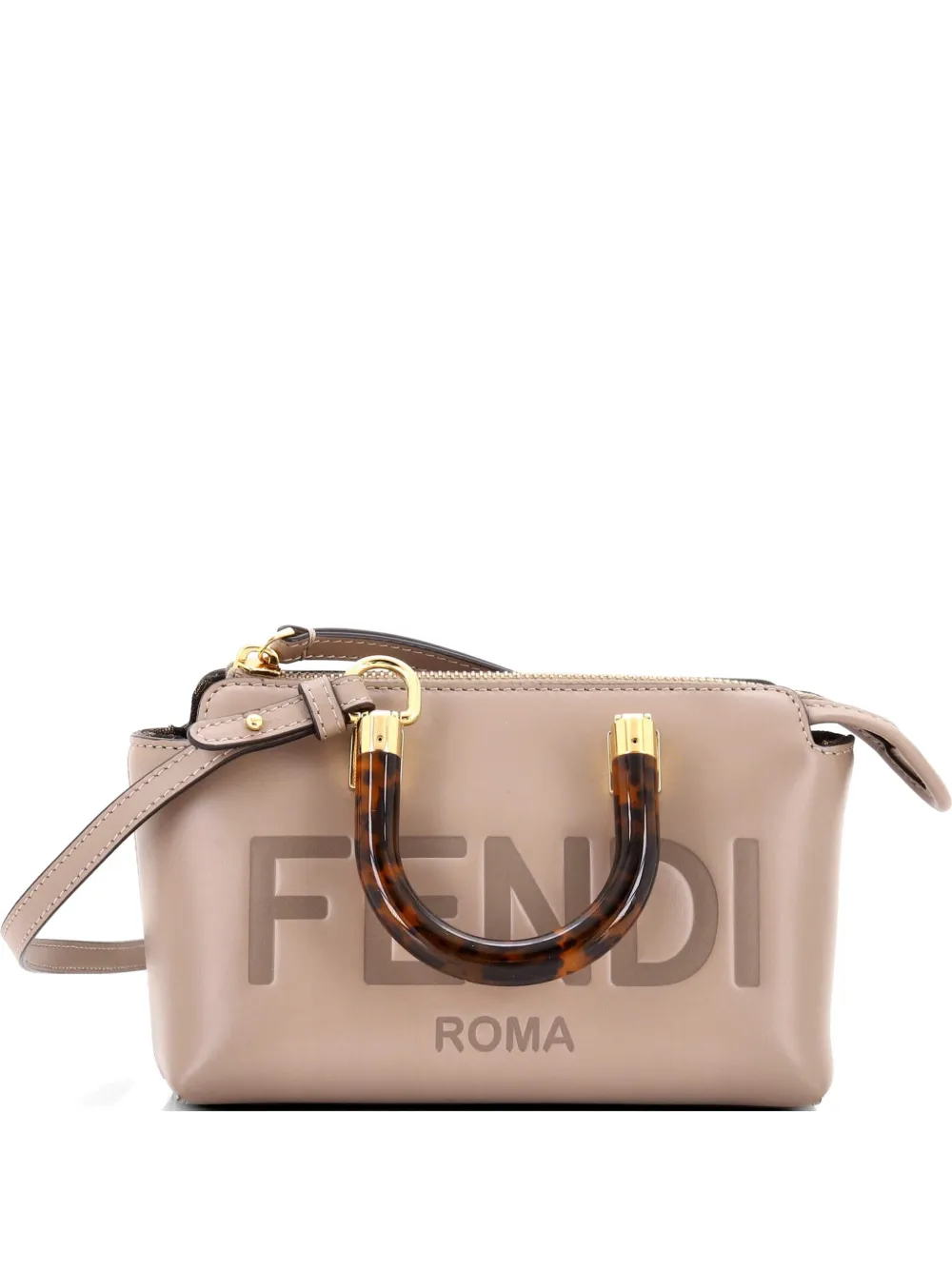 Fendi Pre-Owned Logo By The Way Top Handle Bag Embossed Leather Mini crossbody bag - Toni neutri
