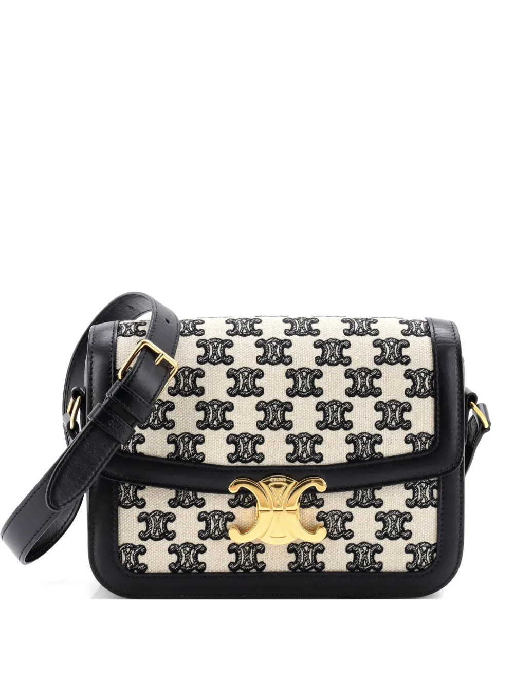 Celine Pre-Owned Triomphe Triomphe Canvas Medium shoulder bag - Nero