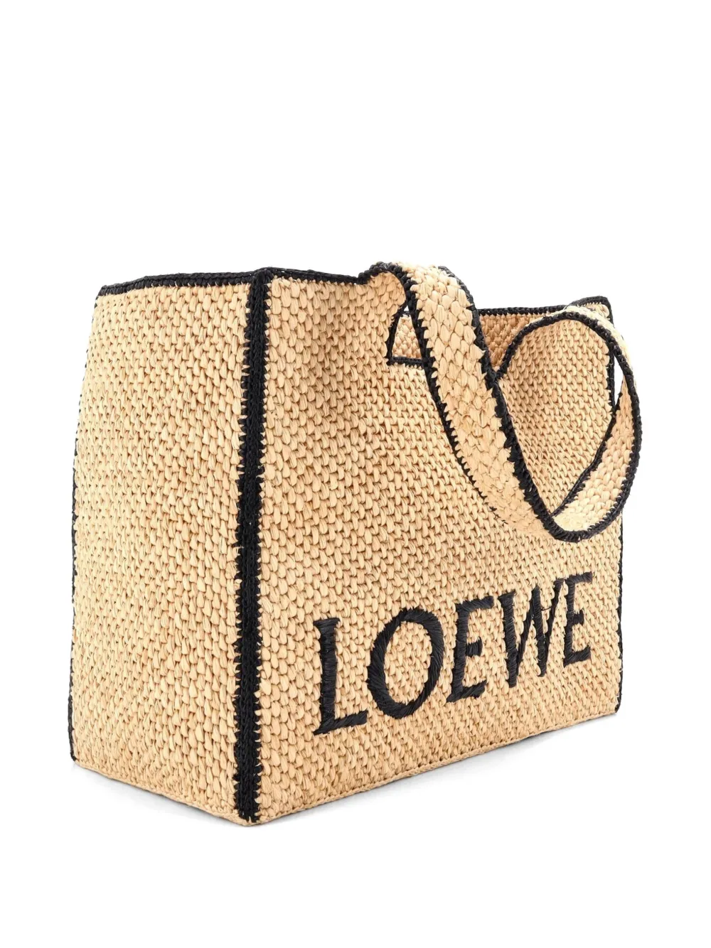 Paula's Ibiza Logo Raffia Large Tote Bag